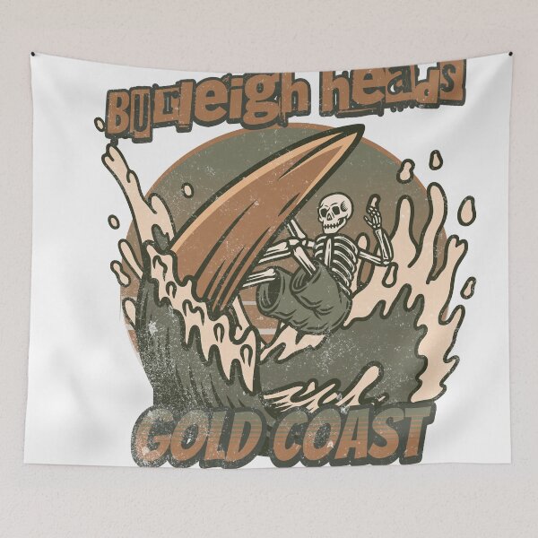 Item preview, Burleigh Heads Gold Coast – Skeleton Surf T-Shirt Design designed and sold by Beerbony.
