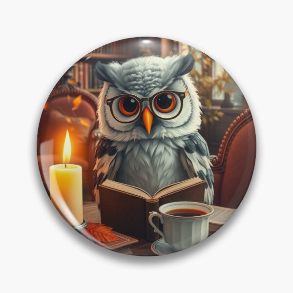 Item preview, Autumn Night Reading Owl – Cozy Book Lover Illustration designed and sold by ArmaanArts.
