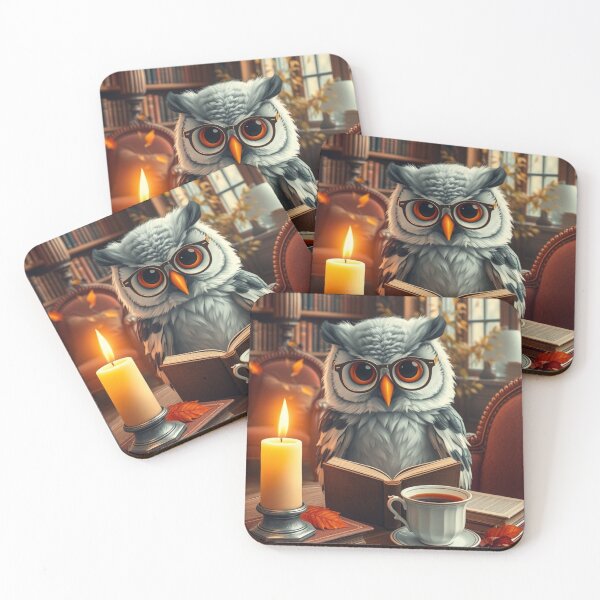 Item preview, Autumn Night Reading Owl – Cozy Book Lover Illustration designed and sold by ArmaanArts.