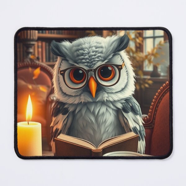 Item preview, Autumn Night Reading Owl – Cozy Book Lover Illustration designed and sold by ArmaanArts.