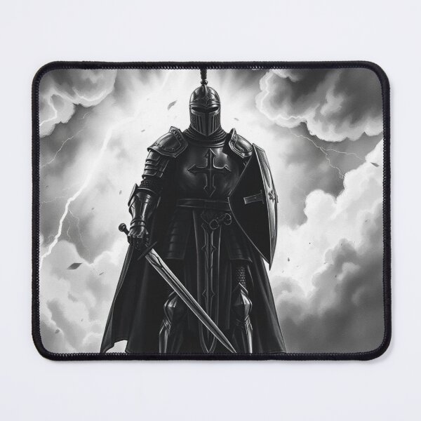 Item preview, Dark Templar Knight Fantasy Art - Epic Black Armor Warrior with Cross and Sword designed and sold by EllDAV777.