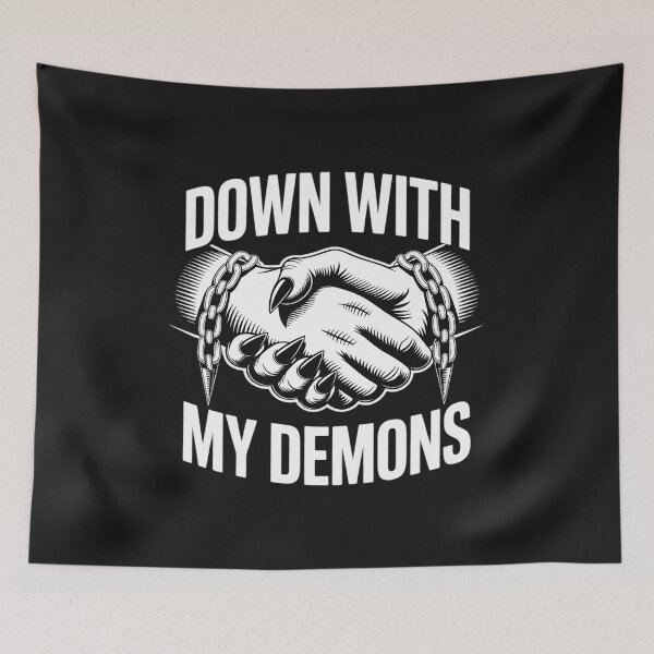 Item preview, Down With My Demons Deal Handshake Aesthetic designed and sold by GaryBellcvbnb.