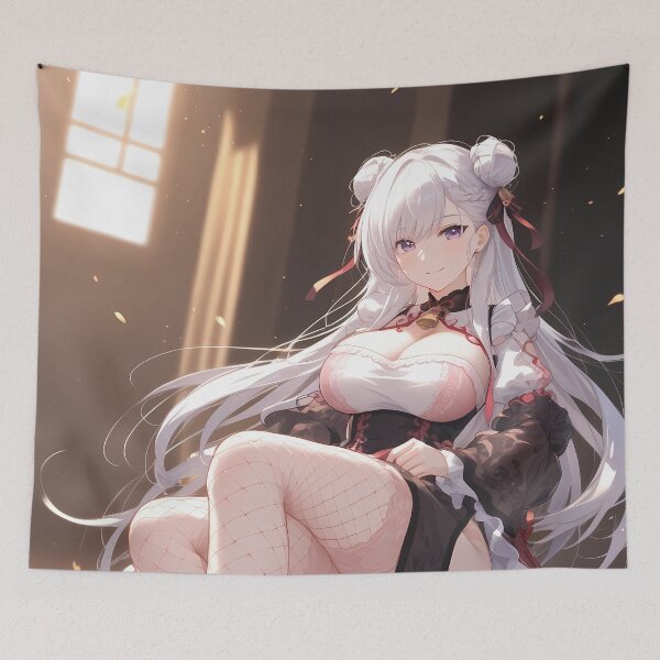 Item preview, Azur Lane Anime Elegant Belfast Sitting Gracefully in Sunlit Room designed and sold by Raslbazola.