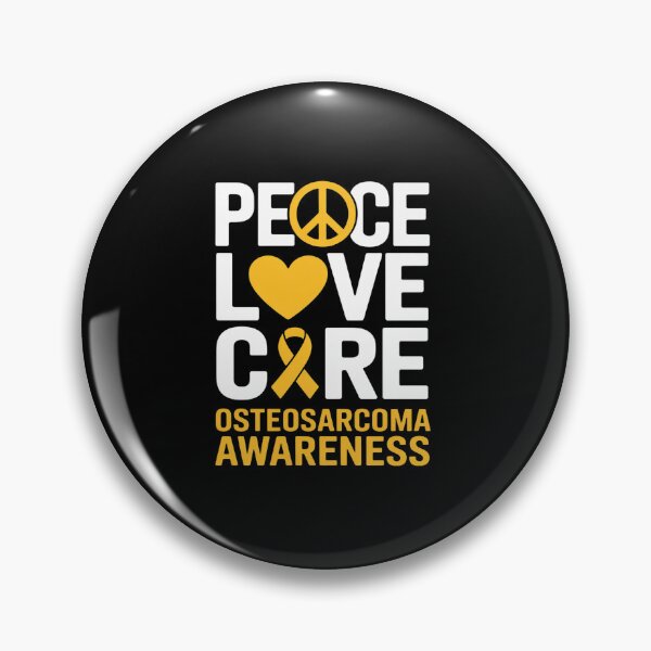 Item preview, Osteosarcoma Awareness Peace Love Cure Yellow Ribbon Cancer designed and sold by repconomArt.