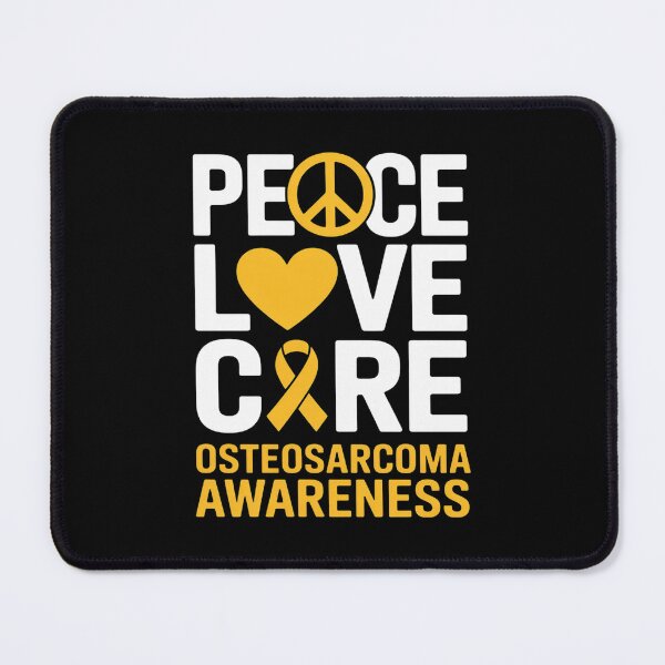 Item preview, Osteosarcoma Awareness Peace Love Cure Yellow Ribbon Cancer designed and sold by repconomArt.