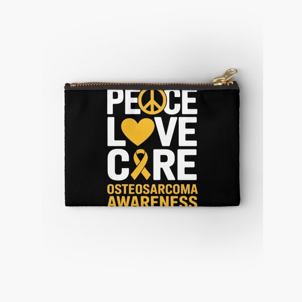 Item preview, Osteosarcoma Awareness Peace Love Cure Yellow Ribbon Cancer designed and sold by repconomArt.