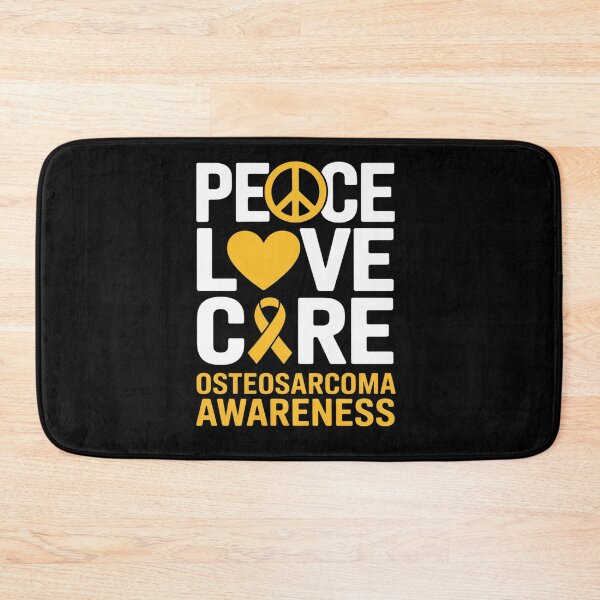 Item preview, Osteosarcoma Awareness Peace Love Cure Yellow Ribbon Cancer designed and sold by repconomArt.