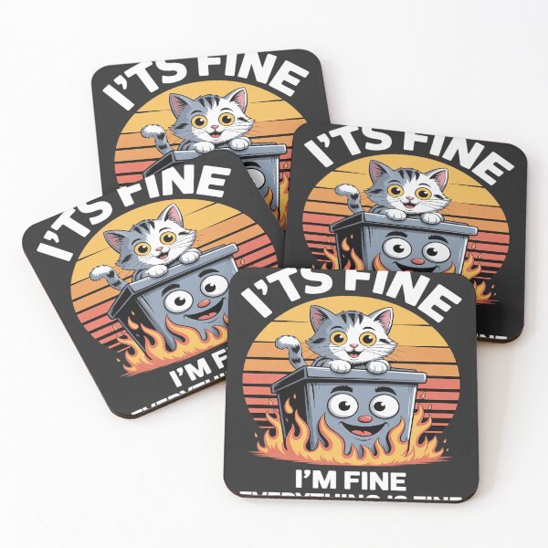 Item preview, Dumpster Fire Its Fine I'm Fine Everything Is Fine cat designed and sold by GaryBellcvbnb.