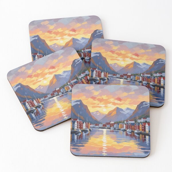 Item preview, Scandinavian Harbor of Colors designed and sold by Undersea Ai Art.
