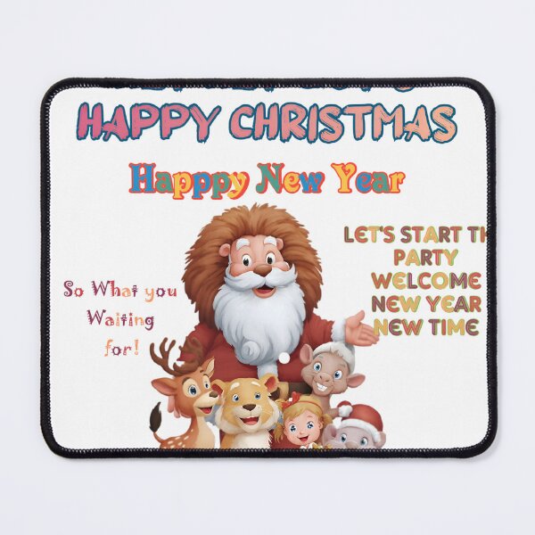 Item preview, Cute Santa and Forest Animals Christmas Party - Happy New Year Kids Design designed and sold by RajaArtDesign.
