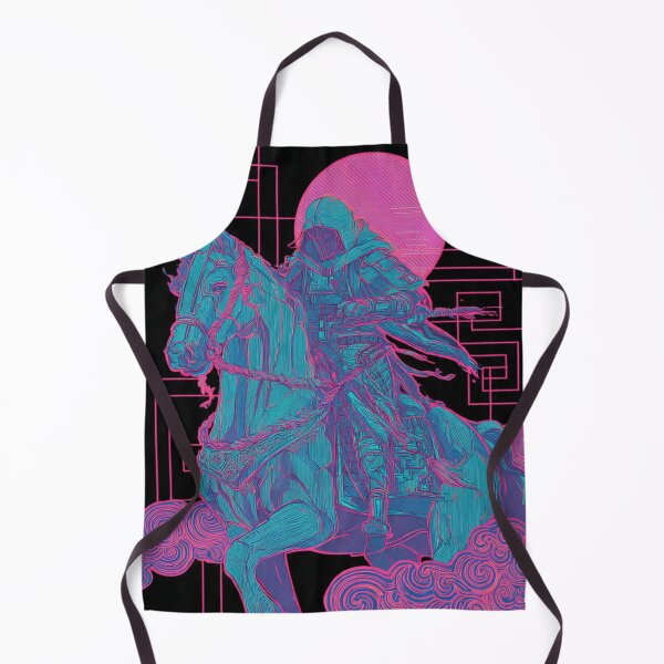 Item preview, Neon Y2K Mongolian Horse Rider Silhouette designed and sold by ChinzorigBAY.