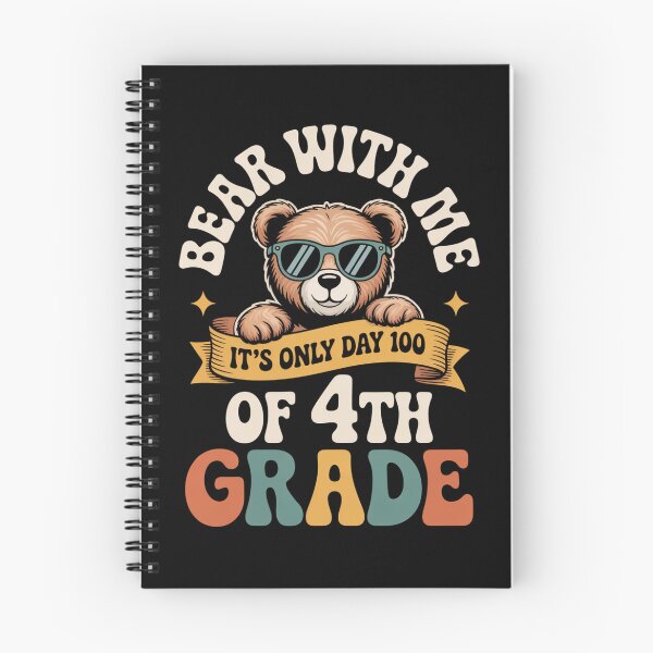 Item preview, Bear With Me It's Only Day 100 of 4th Grade Teacher Retro Groovy designed and sold by ViralVector.