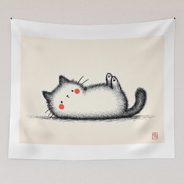Item preview, Adorable Fluffy Cat Lying Down designed and sold by lautir.