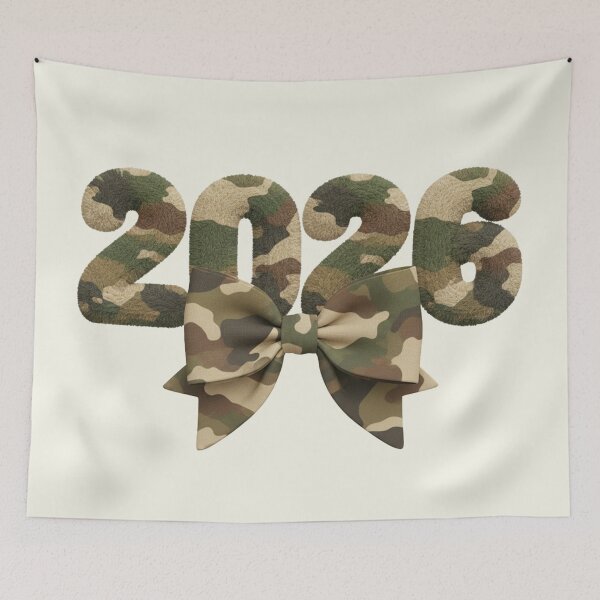 Item preview, Class of 2026 Camo Ribbon Wrapped Bow Senior Girly Vintage designed and sold by SunfullyYours.