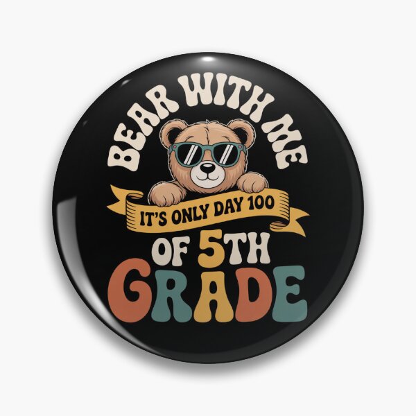 Item preview, Bear With Me It's Only Day 100 of 5th Grade Teacher Retro Groovy designed and sold by ViralVector.