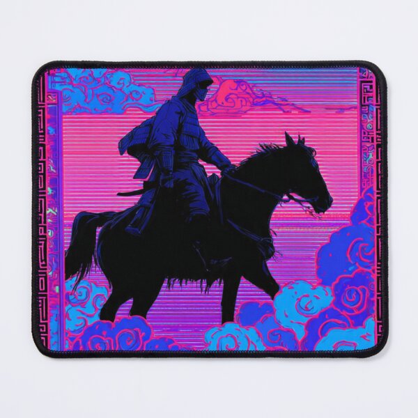 Item preview, Silueta de jinete de caballo mongol neón Y2K designed and sold by ChinzorigBAY.