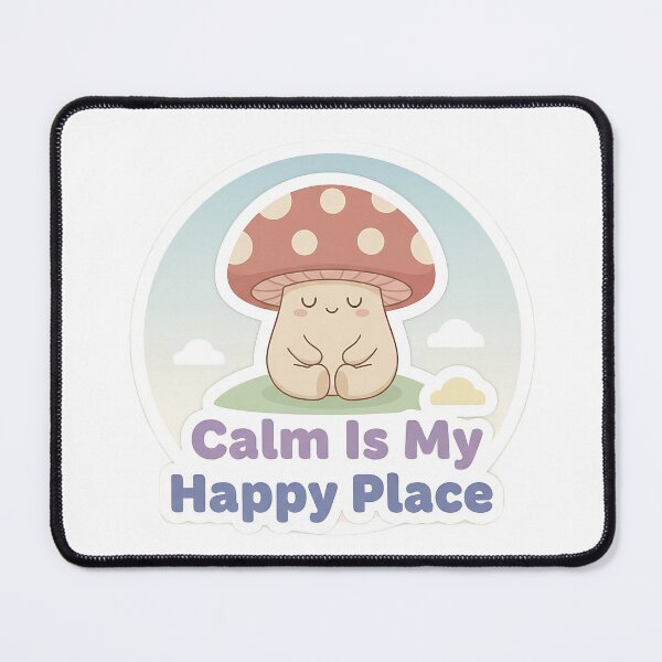 Item preview, Calm is my Happy Place | cute mushroom | designed and sold by Classy-Artist.