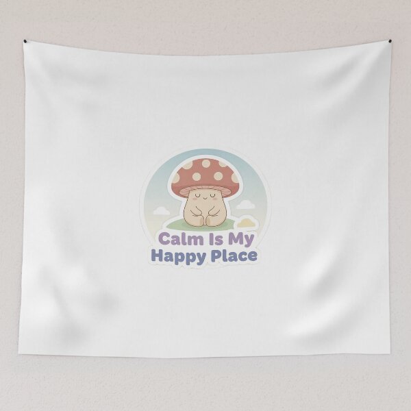 Item preview, Calm is my Happy Place | cute mushroom | designed and sold by Classy-Artist.