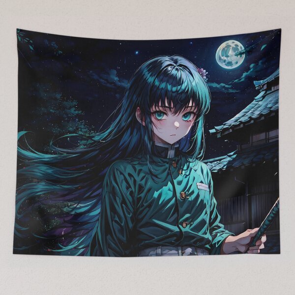 Item preview, Muichiro Tokito Anime Demon Slayer Moonlit Temple Vigil designed and sold by Raslbazola.