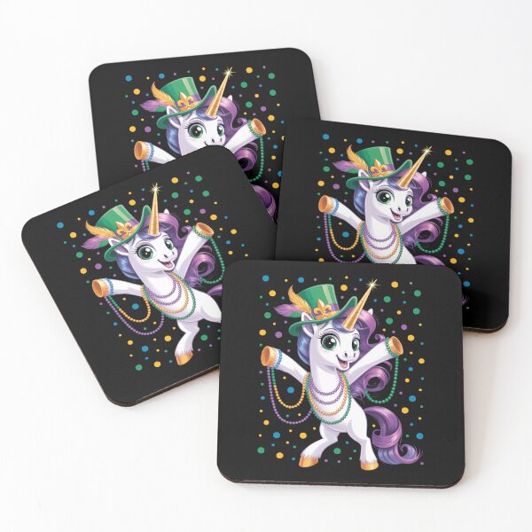 Item preview, Mardi Gras Flossing Unicorn Jester Hat Bead designed and sold by JonathalIngham.