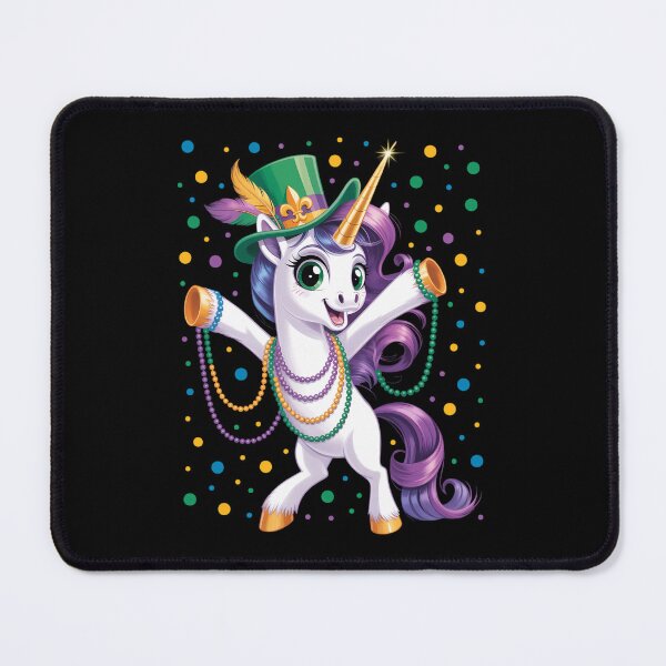Item preview, Mardi Gras Flossing Unicorn Jester Hat Bead designed and sold by JonathalIngham.