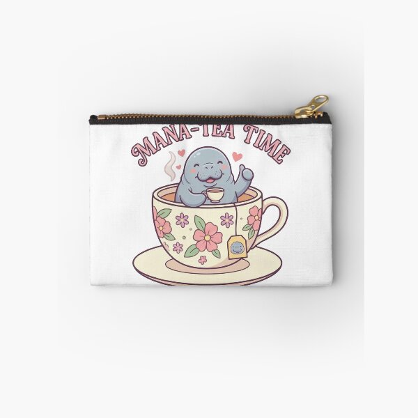 Item preview, Mana-TEA Time - Cute Manatee Drinking Tea Pun designed and sold by Petzzz.