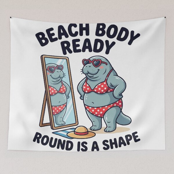 Item preview, Beach Body Ready Manatee - Funny Body Positive Sea Cow designed and sold by Petzzz.