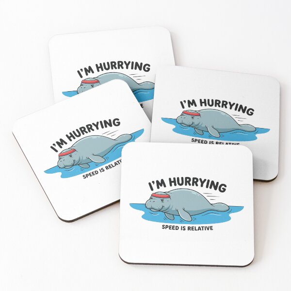 Item preview, I Am Hurrying Manatee - Funny Slow Animal Running Meme designed and sold by Petzzz.