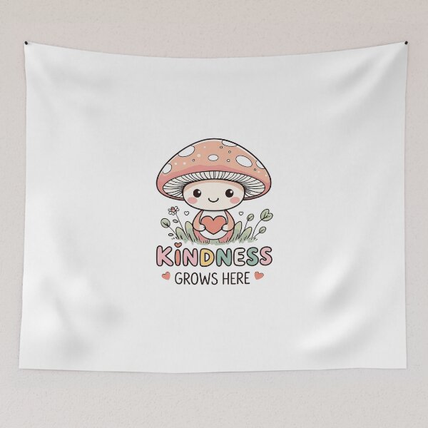 Item preview, tiny Mycena | Kindness grows here | cute mushroom | designed and sold by Classy-Artist.