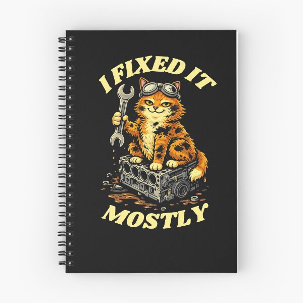 Item preview, Funny Mechanic Cat - I Fixed It Mostly designed and sold by JakubDesigns89.