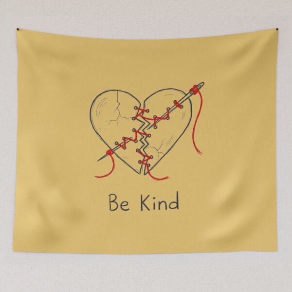 Item preview, Be Kind Minimalist T-Shirt – Broken Heart Line Art with Stitch, Kindness Quote designed and sold by saritta93.