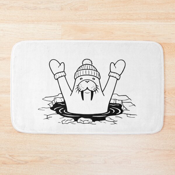Item preview, Cute Walrus | Morsowanie | Funny Polish Winter Swimming Ice Bath designed and sold by Anniko Art Studio.