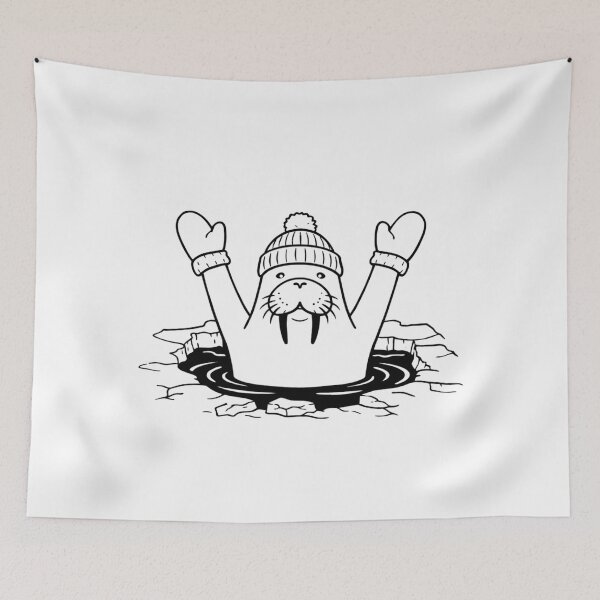 Item preview, Cute Walrus | Morsowanie | Funny Polish Winter Swimming Ice Bath designed and sold by Anniko Art Studio.