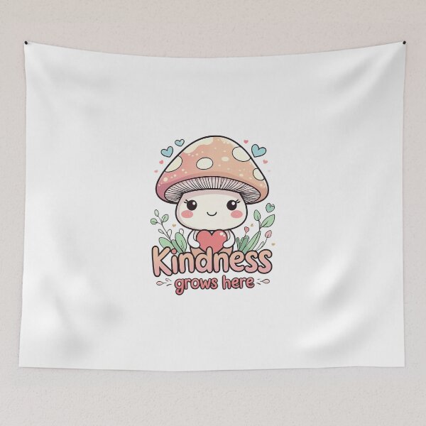 Item preview, Copy of tiny Mycena | Kindness grows here | cute mushroom | designed and sold by Classy-Artist.