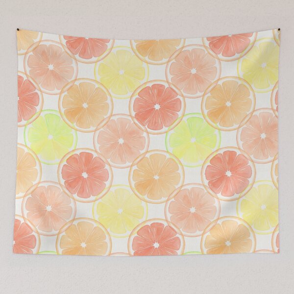 Item preview, Seamless Watercolor Citrus Slice Pattern | Pastel Lemon, Orange & Grapefruit designed and sold by Verycutethings.