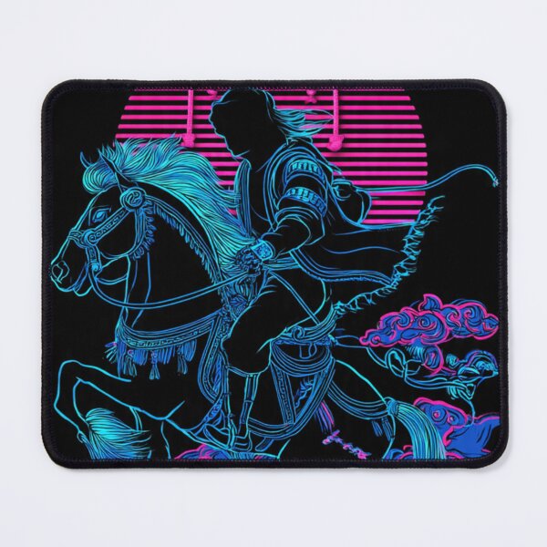 Item preview, Silueta de jinete de caballo mongol neón Y2K designed and sold by ChinzorigBAY.