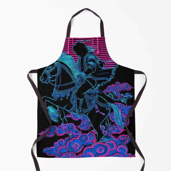 Item preview, Neon Y2K Mongolian Horse Rider Silhouette designed and sold by ChinzorigBAY.