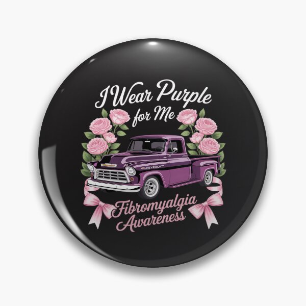 Item preview, Fibromyalgia Awareness Floral Truck Purple Ribbon designed and sold by VladimiaPutin.
