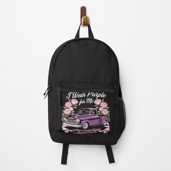 Item preview, Fibromyalgia Awareness Floral Truck Purple Ribbon designed and sold by VladimiaPutin.