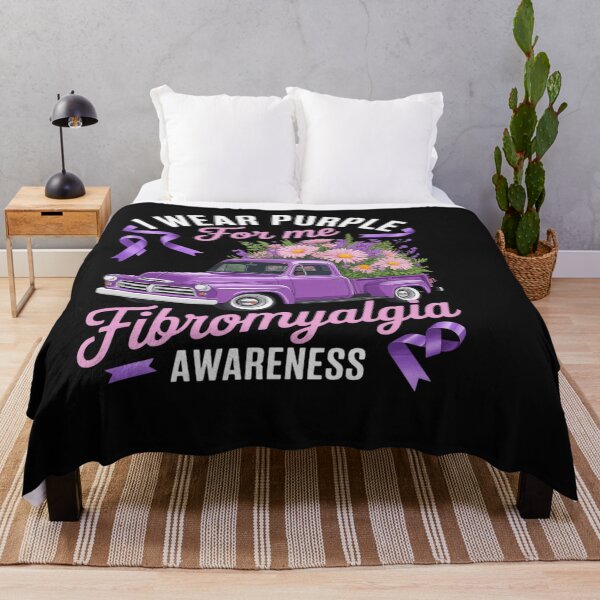 Item preview, Fibromyalgia Awareness Purple Floral Truck Purple Ribbon designed and sold by VladimiaPutin.