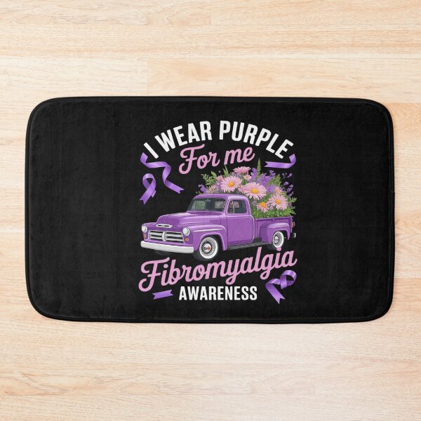 Item preview, Fibromyalgia Awareness Purple Floral Truck Purple Ribbon designed and sold by VladimiaPutin.