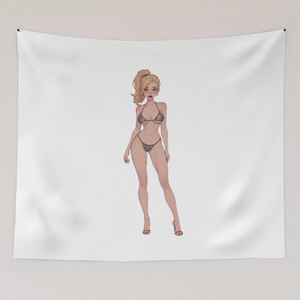 Item preview, Blonde pin‑up girl in bikini – sexy elegant digital art designed and sold by JonathanP514.