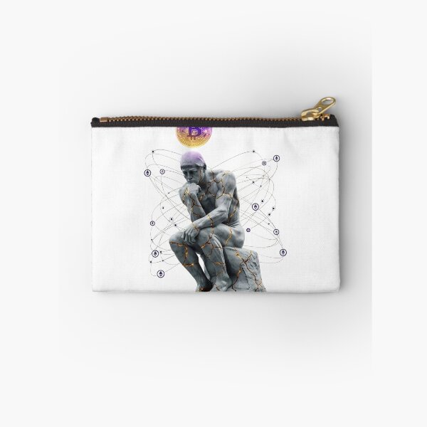 Item preview, The Thinker Bitcoin Statue - Crypto Wealth Meditation Vaporwave Art designed and sold by HustleHardCo.