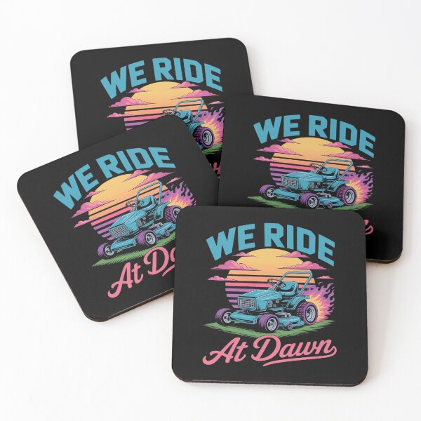 Item preview, We Ride At Dawn Funny Lawn Mower 80s designed and sold by Shannon Bosley.