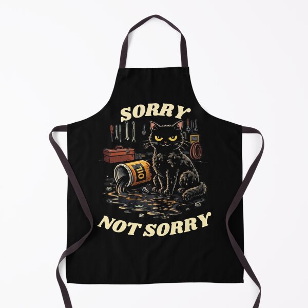 Item preview, Funny Mechanic Cat Spilling Oil - Sorry Not Sorry designed and sold by JakubDesigns89.