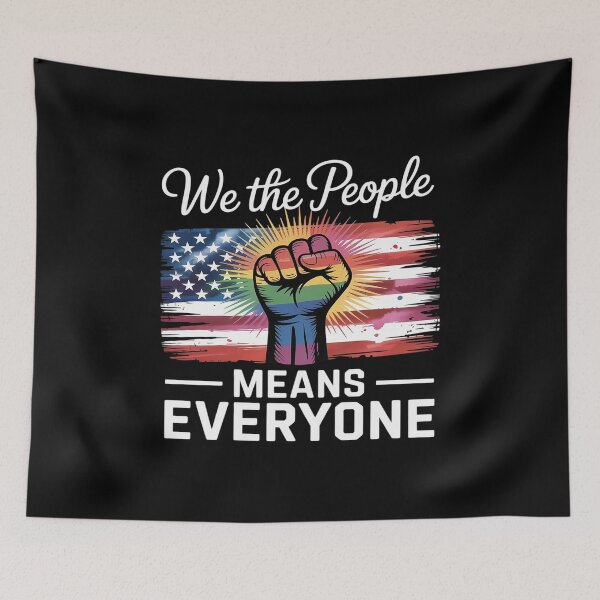 Item preview, We The People Means Everyone USA American Flag LGBT Equality designed and sold by Shannon Bosley.