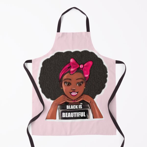 Item preview, Queen Black is beautiful black girl with Big afro, pink bow, brown eyes and dark brown skin ! designed and sold by Artonmytee.