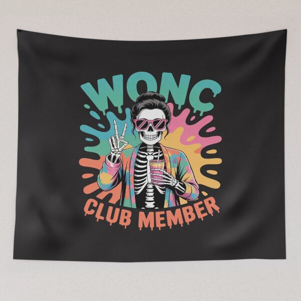 Item preview, Floral WDNC We Do Not Care Club Skeleton Girl designed and sold by TAYLOROUSDALE.