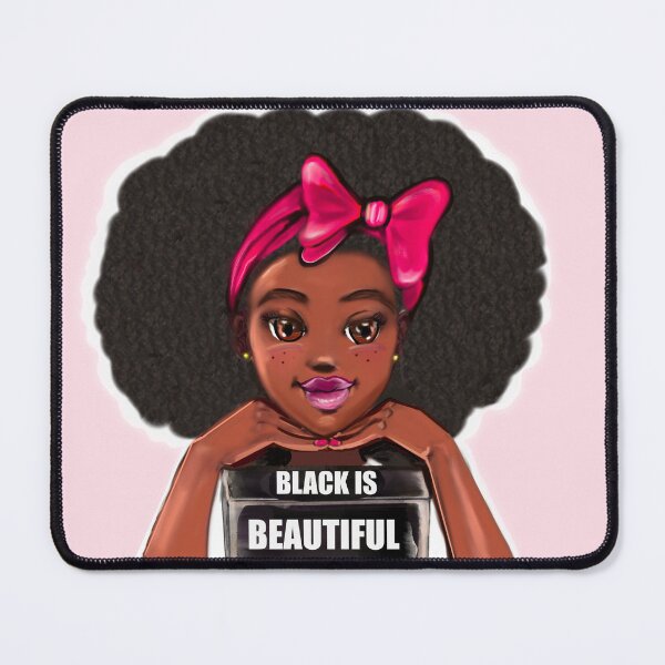 Item preview, Pink bow coquette girly aesthetic - black girl with Afro hair designed and sold by Artonmytee.