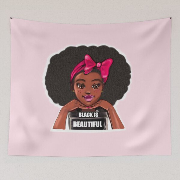 Item preview, Pink bow coquette girly aesthetic - black girl with Afro hair designed and sold by Artonmytee.